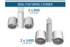 Cylo Swivel Cylinder Dual Head LED Track Head