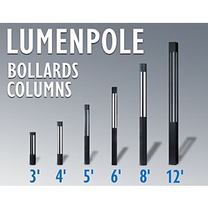 LumenPole Bollards & Columns - 31", 40", 59", 78", 98", and 118" Height, 500LM - 3100LM (8W-53W)
