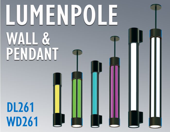 LumenPole Round 6" Frosted Lens Single Arm, Double Arm and Pendant.