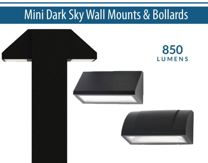 8" x 5" Miniature Dark Sky Wall Mounts and Bollards