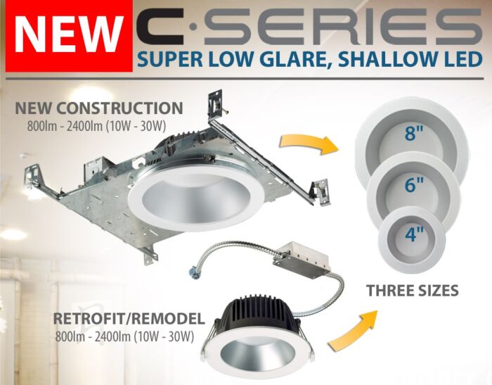 C • Series Super Low Glare, Shallow LED