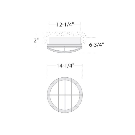 14" Round Guard Bars Ceiling Luminaire