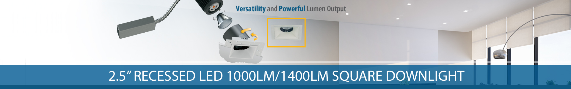 1000Lm/1400Lm Square Downlight