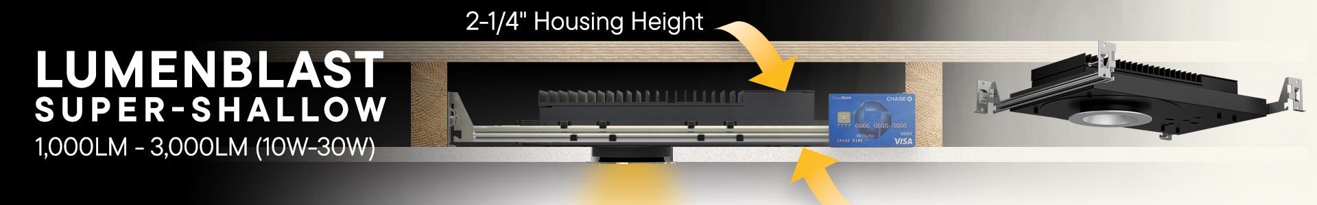 2.5" LumenBlast Super Shallow Round Open Downlight - Round - 1000lm - 3000lm