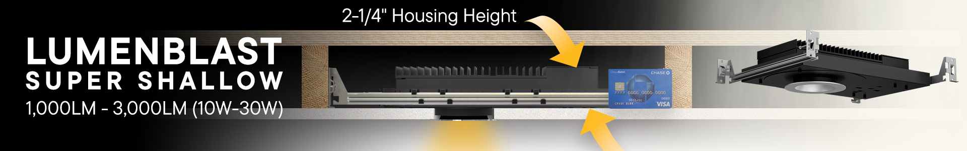 4" LumenBlast Super Shallow Open Downlights - Round - 1200lm - 3000lm (10W-30W)