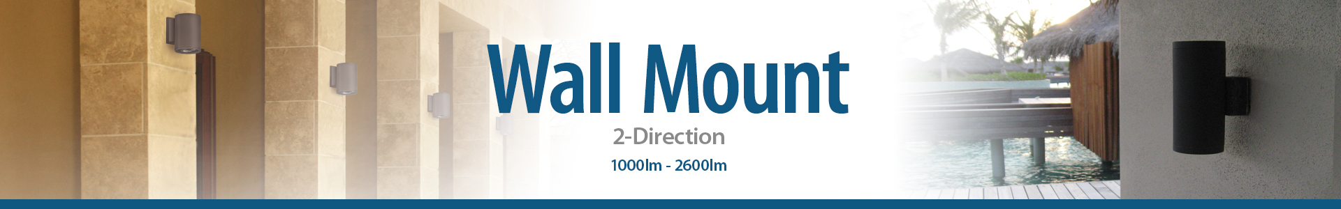 6" Round 2-Direction Wall Mount (IP65) 2 x 1000lm-2600lm (20W-60W)